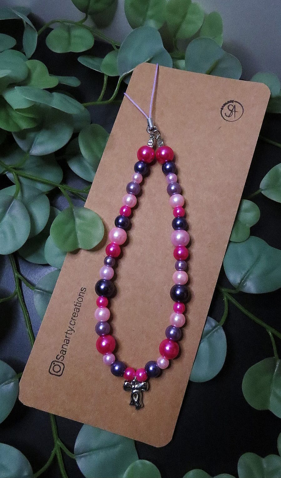 Phone cord pink/purple